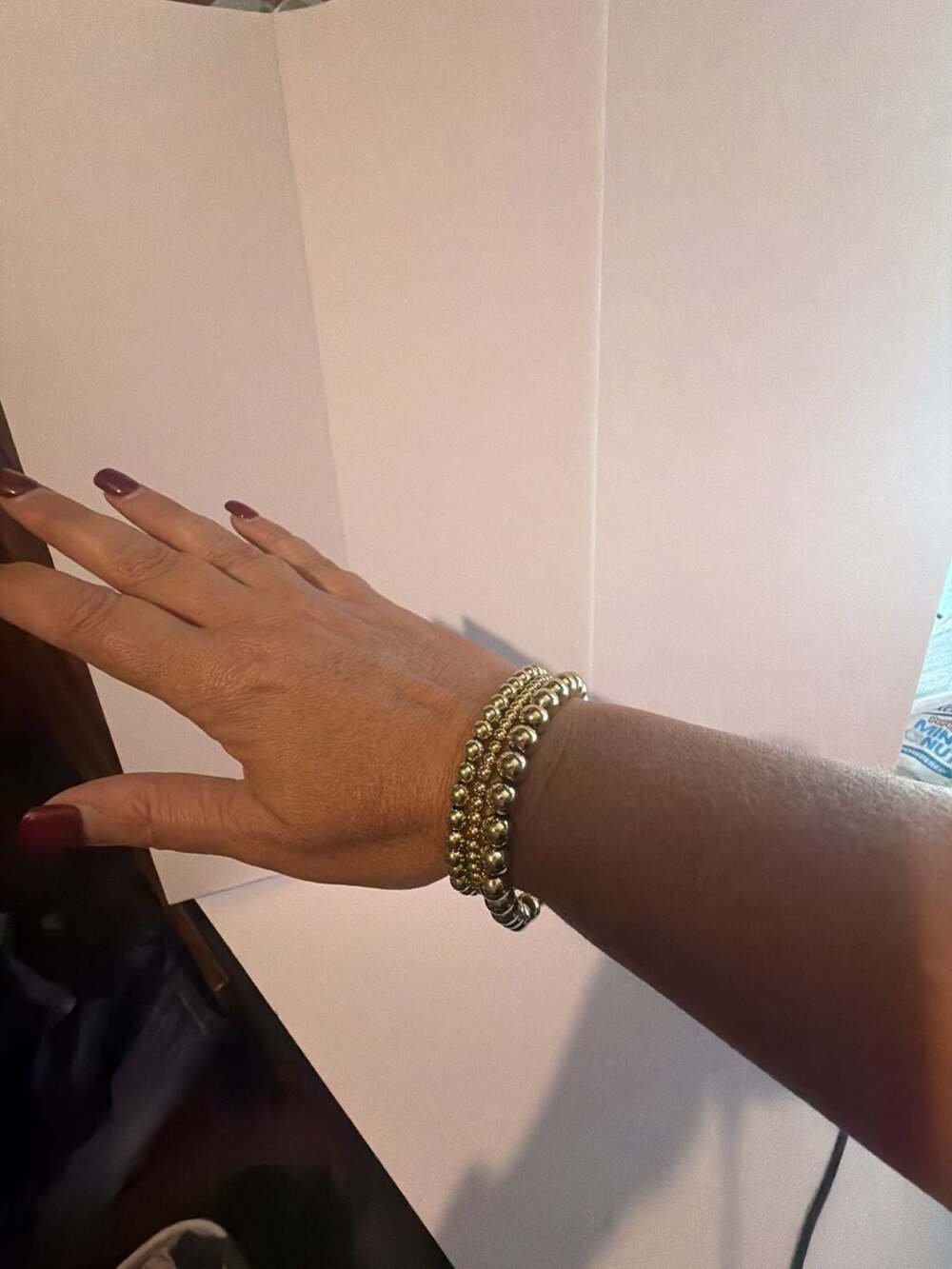 PAVOI 14K Yellow Gold Plated Beaded Chunky Bracelet Set